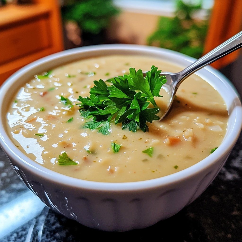 Linsensuppe mit Petersilie