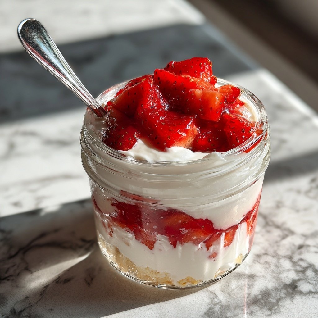 Erdbeer Quark Dessert Im Glas